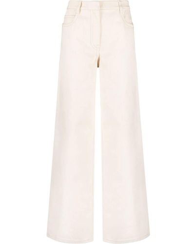 Prada Logo Wide-leg Jeans - Natural