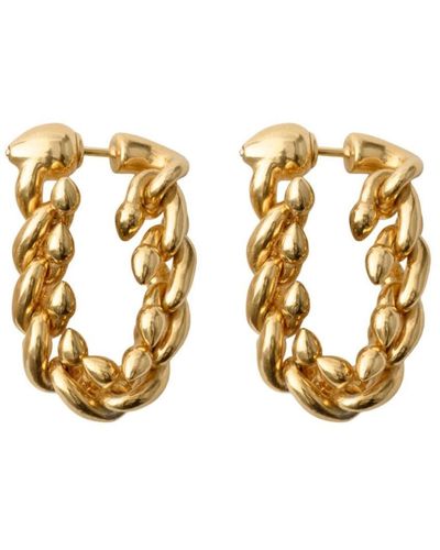 Burberry Spear Gold-plated Chain Hoop Earrings - Metallic