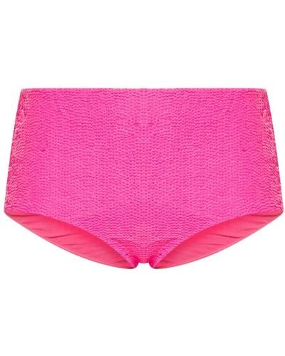 P.A.R.O.S.H. Bikinihöschen mit hohem Bund und Pailletten - Pink