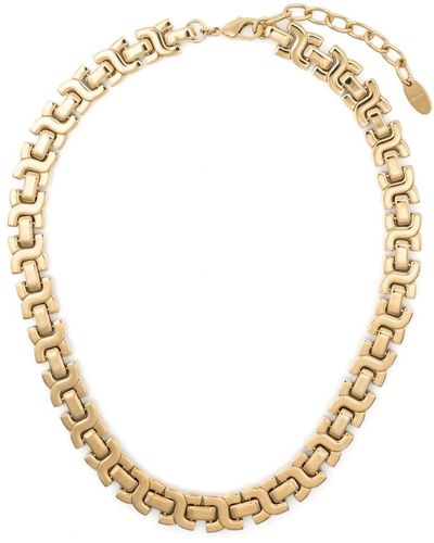Chloé Collar Marcie con placa del logo - Metálico