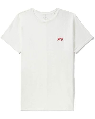 Rag & Bone Logo-embroidered Cotton T-shirt - White