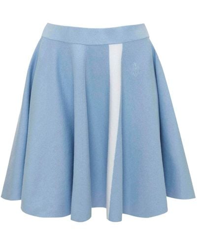 JW Anderson A-line Logo-embroidered Miniskirt - Blue