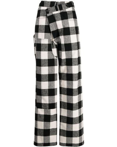 Pushbutton Pantalon ample à carreaux - Noir