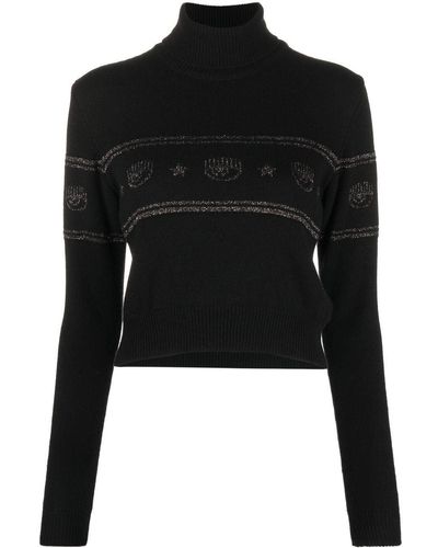 Chiara Ferragni Glitter-logo Sweater - Black