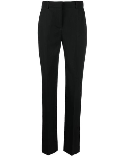 Alexander McQueen Pantalones de vestir de talle alto - Negro
