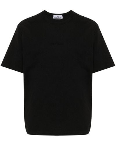 Stone Island Camiseta con logo bordado - Negro