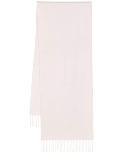 N.Peal Cashmere Fringed Cashmere Scarf - White