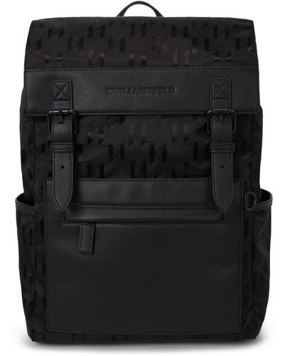 Karl Lagerfeld K/etch Buckled Backpack - Black
