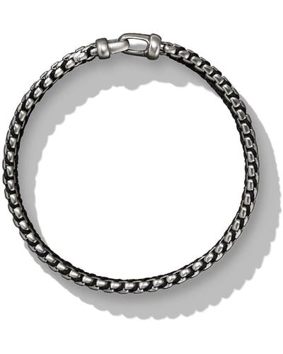 David Yurman Sterling Silver Woven Box Chain Bracelet - Metallic