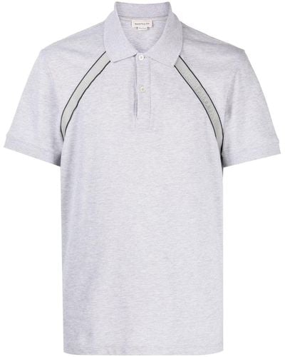 Alexander McQueen Poloshirt mit Logo-Streifen - Weiß