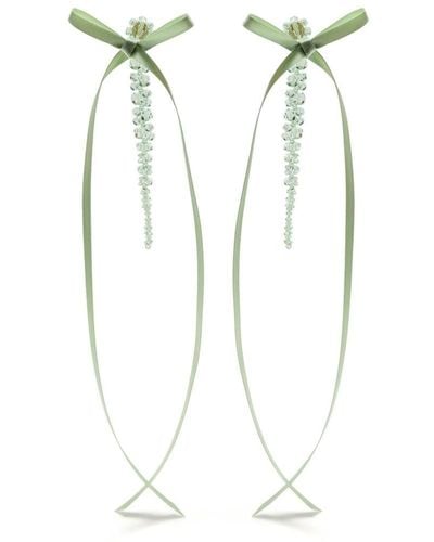 Simone Rocha Bow ribbon drip earrings - Bianco