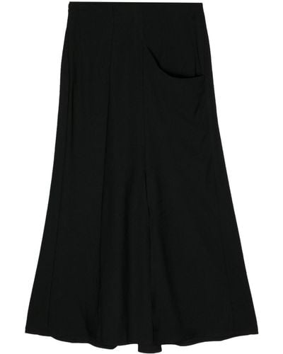 Yohji Yamamoto Wool A-line Skirt - Black