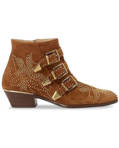 Chloé Susan 40mm Buckled Boots - Brown