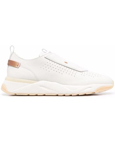 Santoni Dunghill Punched Trainers - White