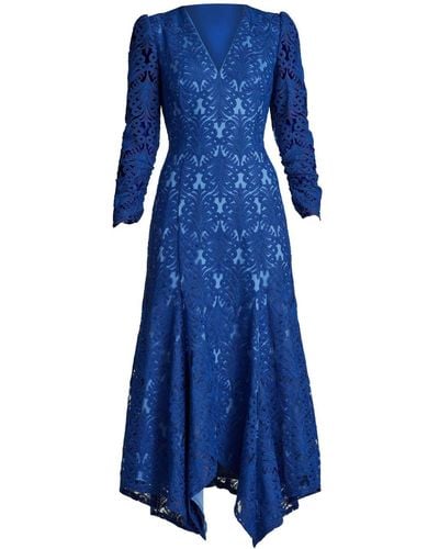 Tadashi Shoji Lace-panel Maxi Dress - Blue