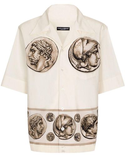 Dolce & Gabbana T-shirt Met Print - Naturel