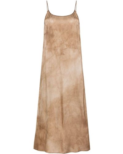 Uma Wang Robe mi-longue à imprimé abstrait - Neutre