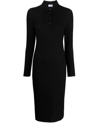 Filippa K Ribbed Jersey Polo Dress - Black
