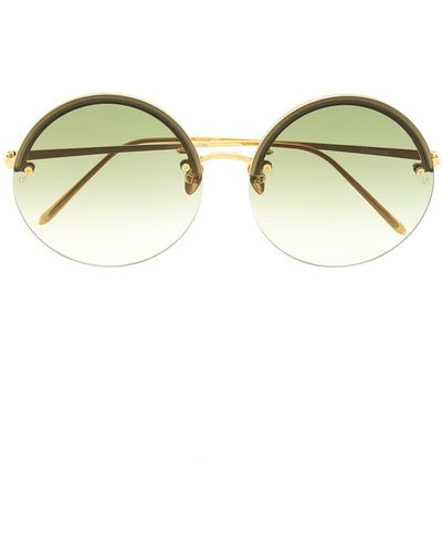 Linda Farrow Adrienne Round-frame Sunglasses - Green