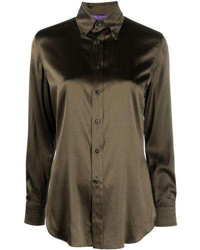 Ralph Lauren Collection サテンシャツ - グリーン