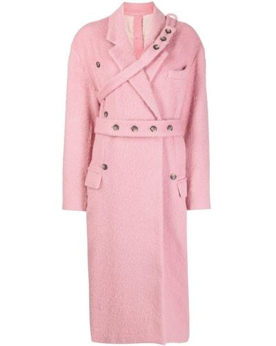 ROKH Double-breasted Trench Coat - Pink