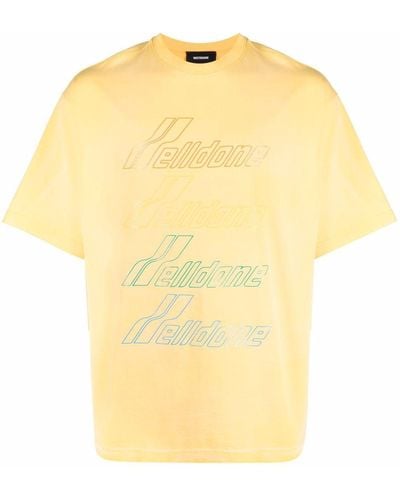 we11done Logo-print Cotton T-shirt - Yellow