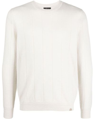Brioni Vertical-pattern Cashmere Sweater - White