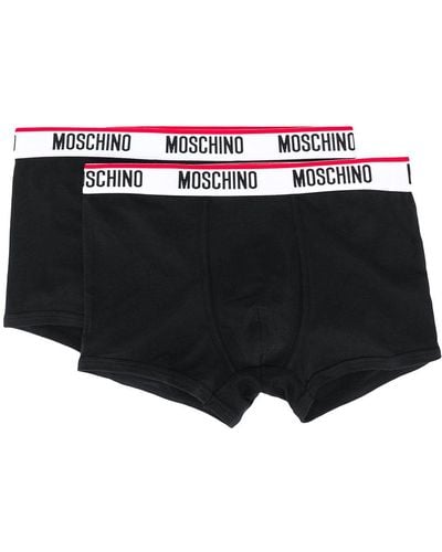 Moschino Logo Waistband Boxer Sets - Black