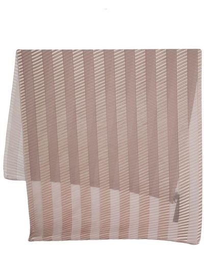 Emporio Armani Panelled Lightweight Scarf - Brown