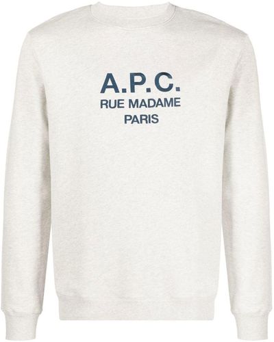 A.P.C. Sweater Met Logoprint - Wit