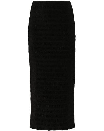Sunnei Jupe mi-longue Frise à taille haute - Noir