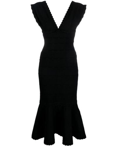 Victoria Beckham Mini-jurk Met Gewelfde Afwerking - Zwart