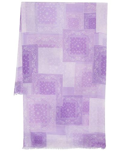 Destin Paisley-print Cotton Scarf - Purple