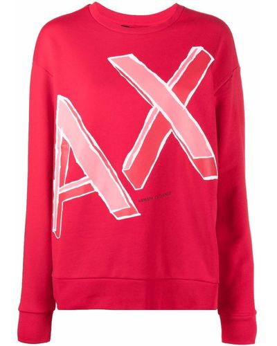 Armani Exchange Sweatshirt mit Logo - Rot