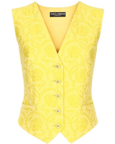Dolce & Gabbana Brocacade Vest - Yellow