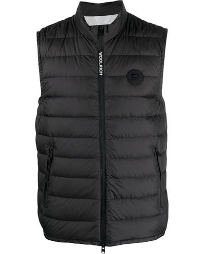Woolrich Logo-Patch Padded Down Gilet - Black