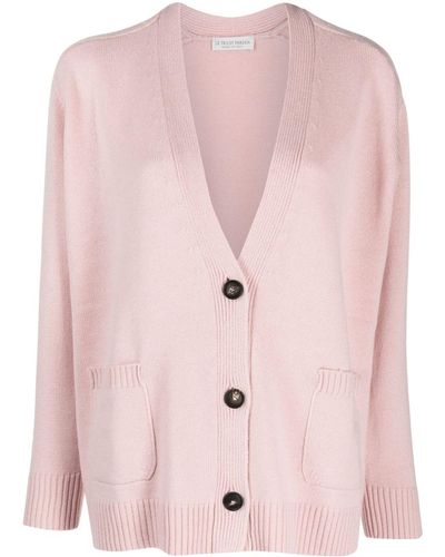 Le Tricot Perugia V-neck Ribbed-knit Cardigan - Pink