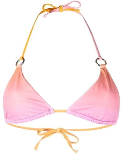 Louisa Ballou Ombré Triangle Bikini Top - Pink