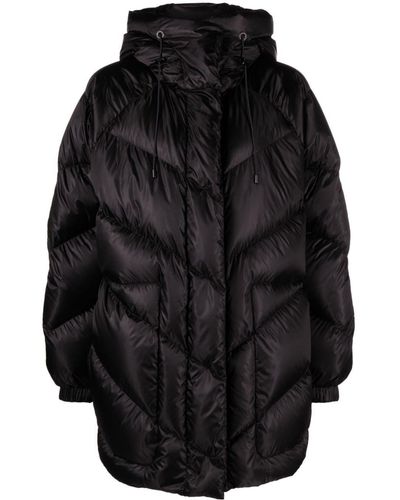 Moncler Chevron-quilted Padded Coat - Black