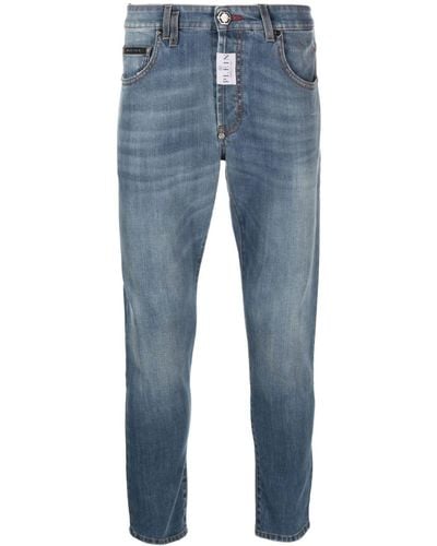 Philipp Plein Jeans skinny con applicazione logo - Blu