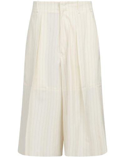MM6 by Maison Martin Margiela Striped Cropped Trousers - White