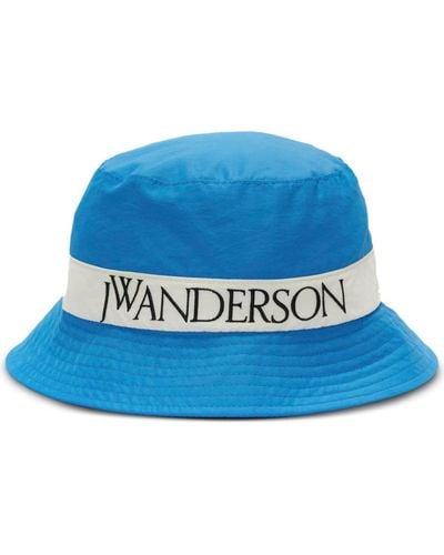 JW Anderson Embroidered Logo Bucket Hat - Blue