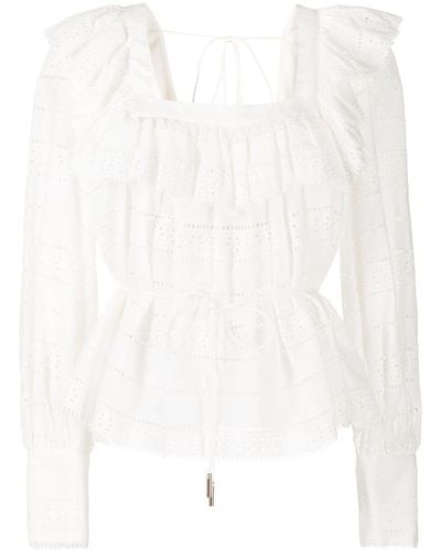 Acler Cut Out-detail Ruffled Blouse - White