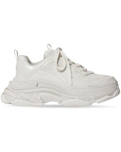 Balenciaga Triple S Patent-finish Sneakers - White
