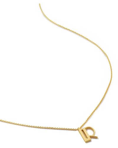 Monica Vinader 18kt Gold Vermeil Letter R Pendant Necklace - Metallic