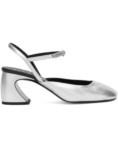 3.1 Phillip Lim Mary Jane 65mm Metallic-finish Court Shoes - White