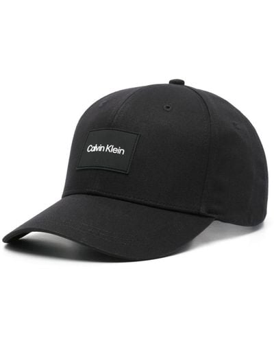 Calvin Klein Logo-patch cotton hat - Schwarz