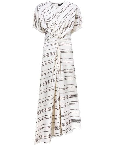 Proenza Schouler Stripe-pattern Asymmetric Maxi Dress - White
