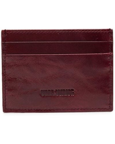 Uma Wang Logo-debossed Leather Wallet - Purple