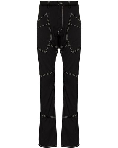 Sulvam Patchwork Tailored Straight-leg Trousers - Black